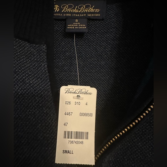 Brooks Brother Merino Wool Quarter Zip - Picture 2 of 3